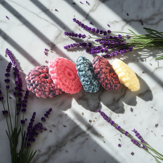 Exfoliating Scrubbies, 5 pack, various colors