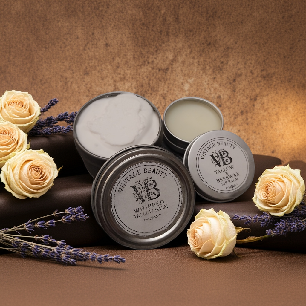 Beeswax & Tallow Lotion and Lip Balm Combo Set