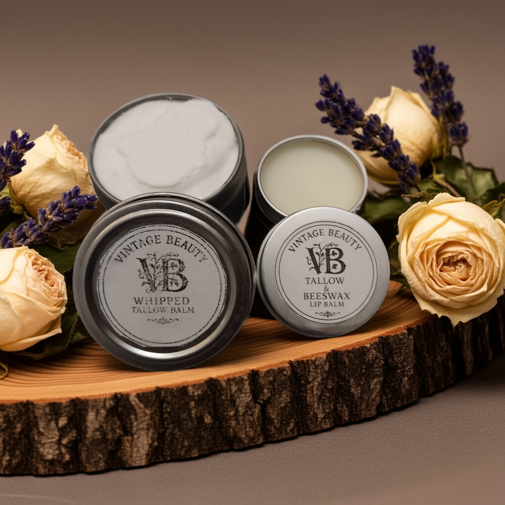 Beeswax & Tallow Lotion and Lip Balm Combo Set